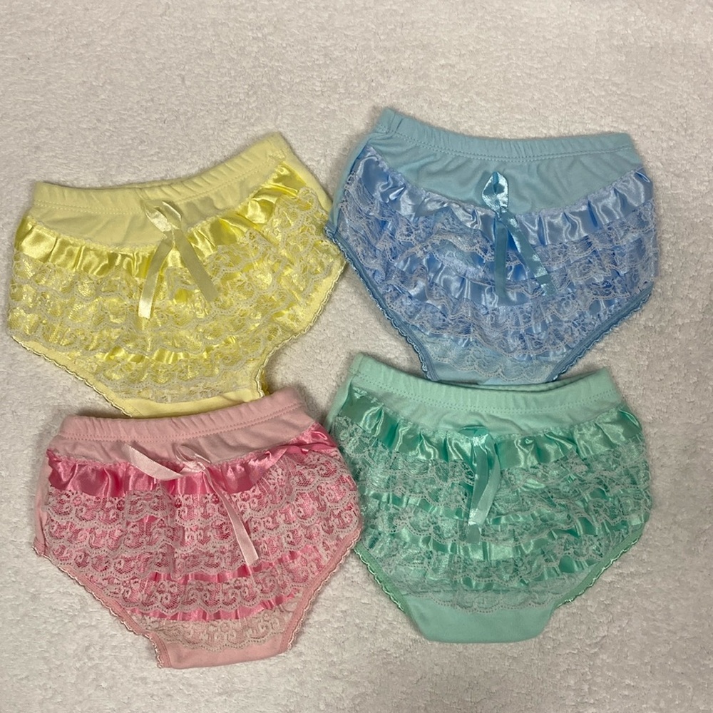 SB lace cotton bloomers, undies, diaper cover size 3